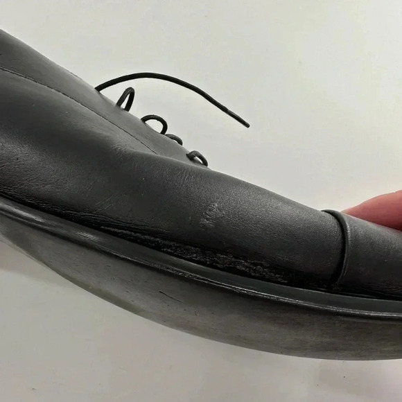 Salvatore Ferragamo mens dress shoes 10 rain lux black Italian leather cap toe - Picture 13 of 15